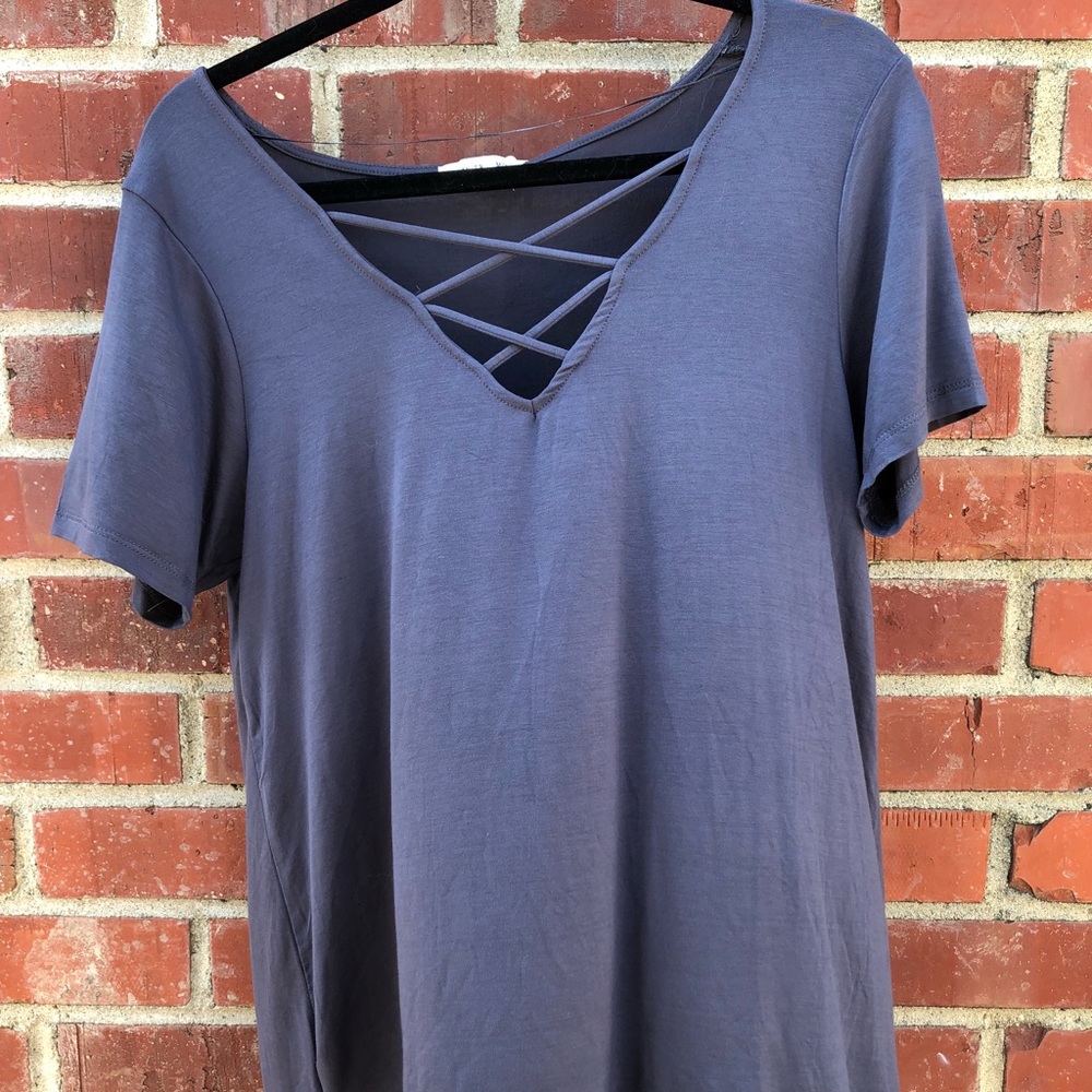 Grey V-neck Top-Cotton On